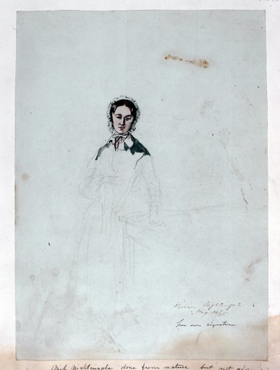 Un ritratto incompiuto di Florence Nightingale (1820-1910) 1856 da George Cadogan